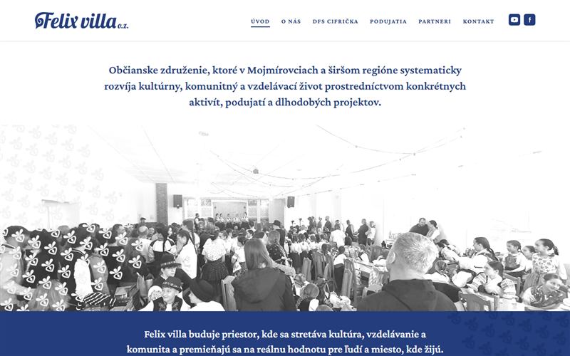 Náhľad webu občianskeho združenia Felix villa