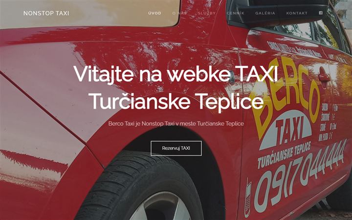 Náhľad webu Berco Taxi z Turčianskych Teplíc
